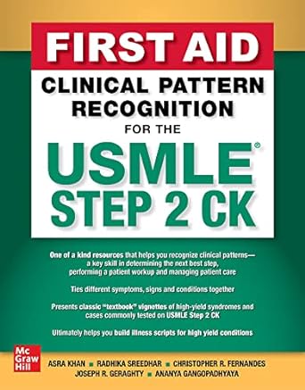 FIRST AID PATTERN RECOGNITION FOR THE USMLE STEP 2CK