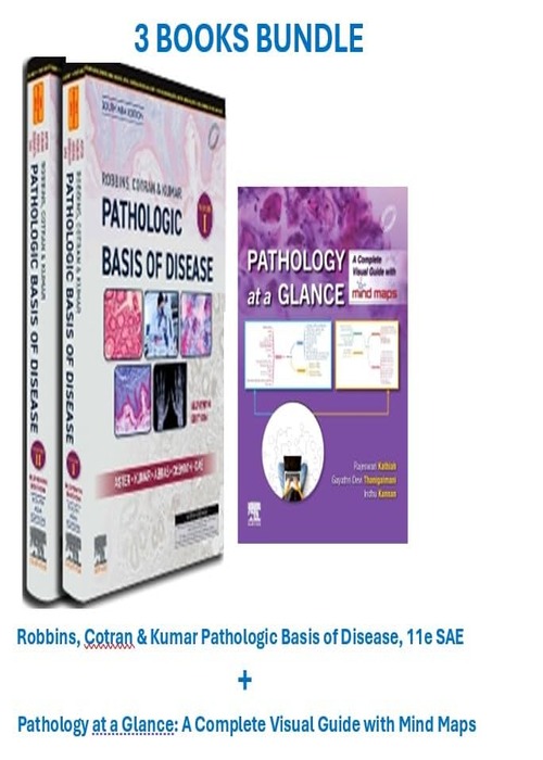 Robbins, Cotran & Kumar Pathologic Basis of Disease, 2-Vol. Set, 11/e-SAE + Pathology at a Glance: A Complete Visual Guide with Mind Maps