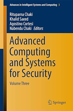 [B9789811034084] Advanced Computing and Systems for Security: Vol-3